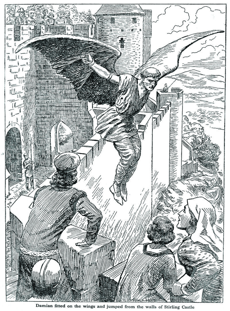 John Damien's 1503 flight attempt from Stirling Castle