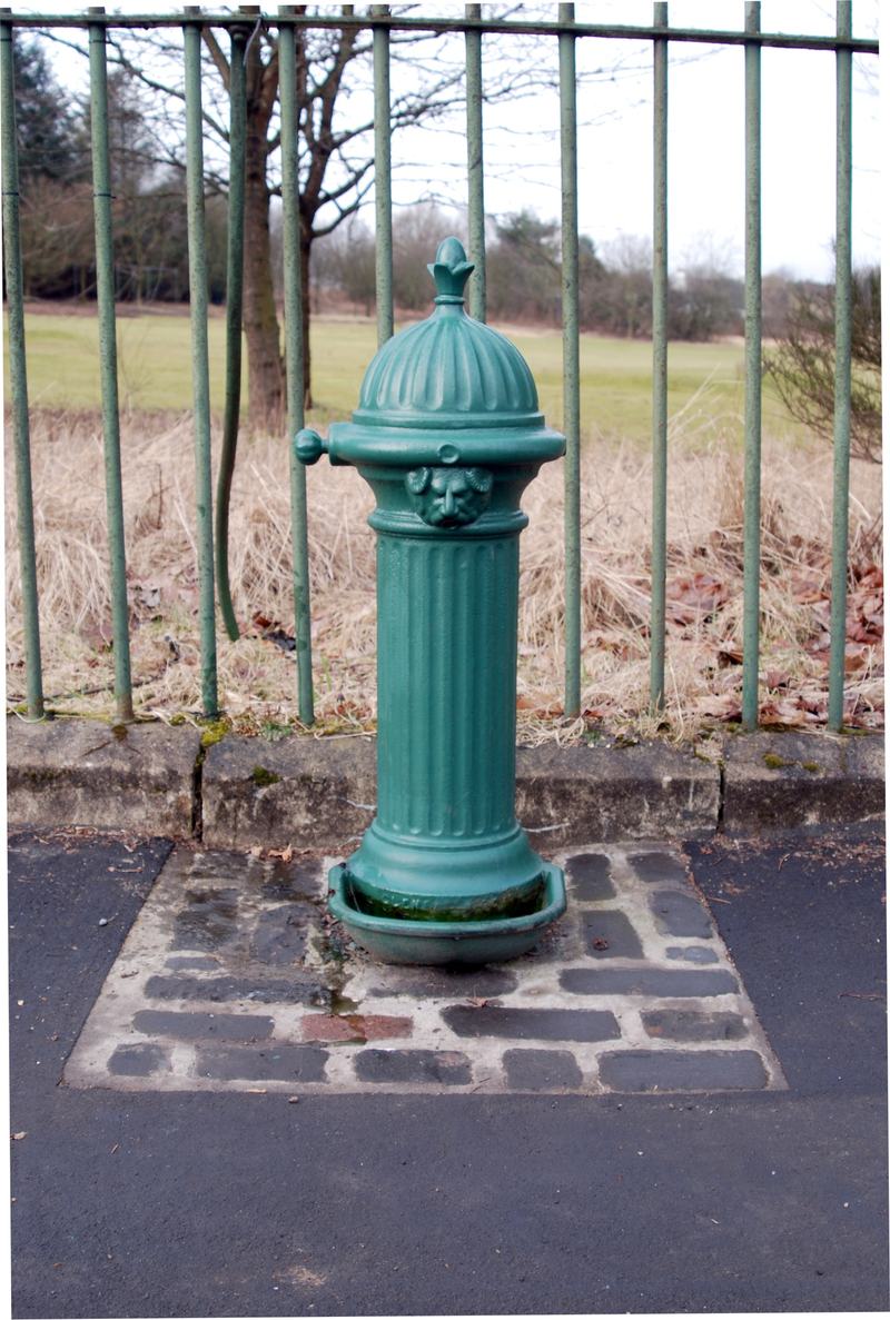 Restored Victorian ironwork drinking fountain, Victoria Place gate
