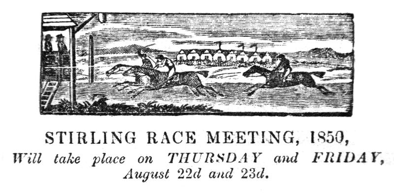Stirling Race Meeting notice, 1850