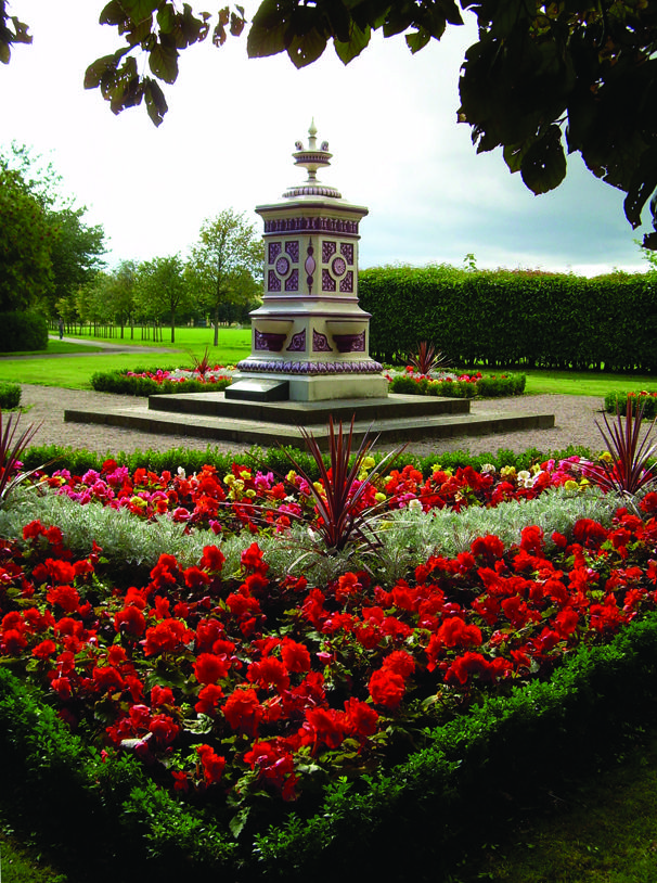 The Category B listed drinking fountain at the main entrance, restored 2006