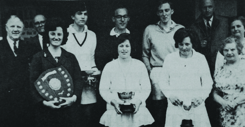 Central Districts Lawn Tennis finals winners and officials, Kings Park, 30 May 1964 — a young Winnie Shaw (centre) went on to a Wimbledon semi-final in 1972