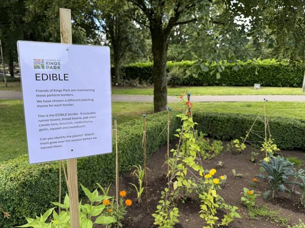 The Edible border, one of four themed parterres kept by Friends of Kings Park