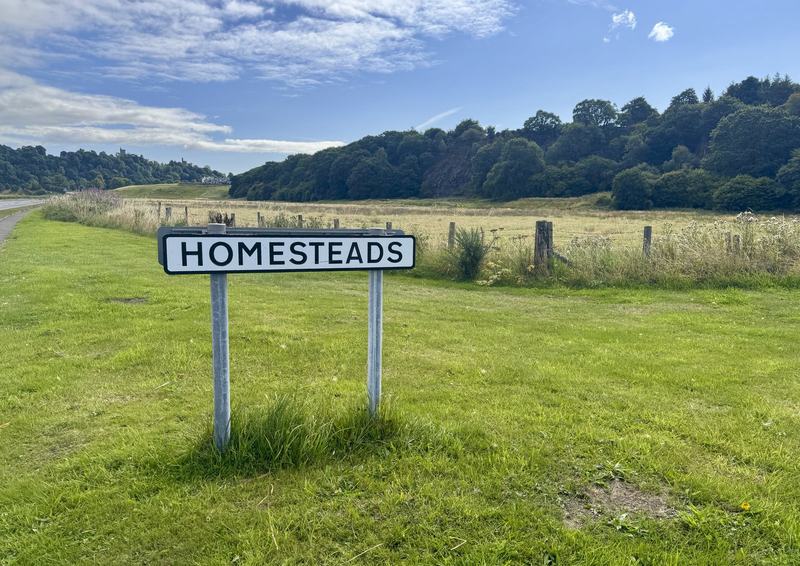 The Homesteads sign at the north-western edge of the park