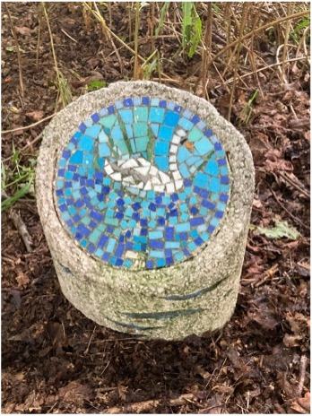 Mosaic panel: Park Loch — one of nine mosaic panels in the park, made in 2011 from artwork by St Modan's High School pupils with the artist Meredith Crone