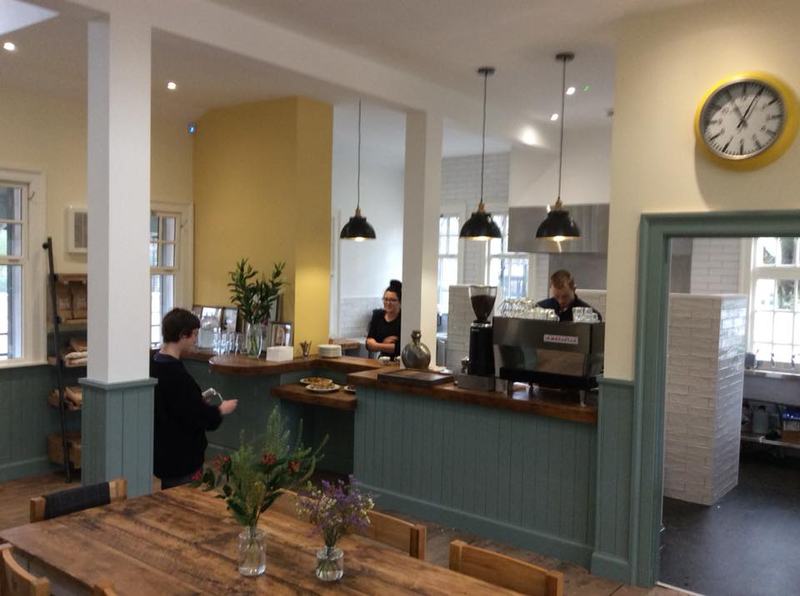 Inside the Pavilion cafe